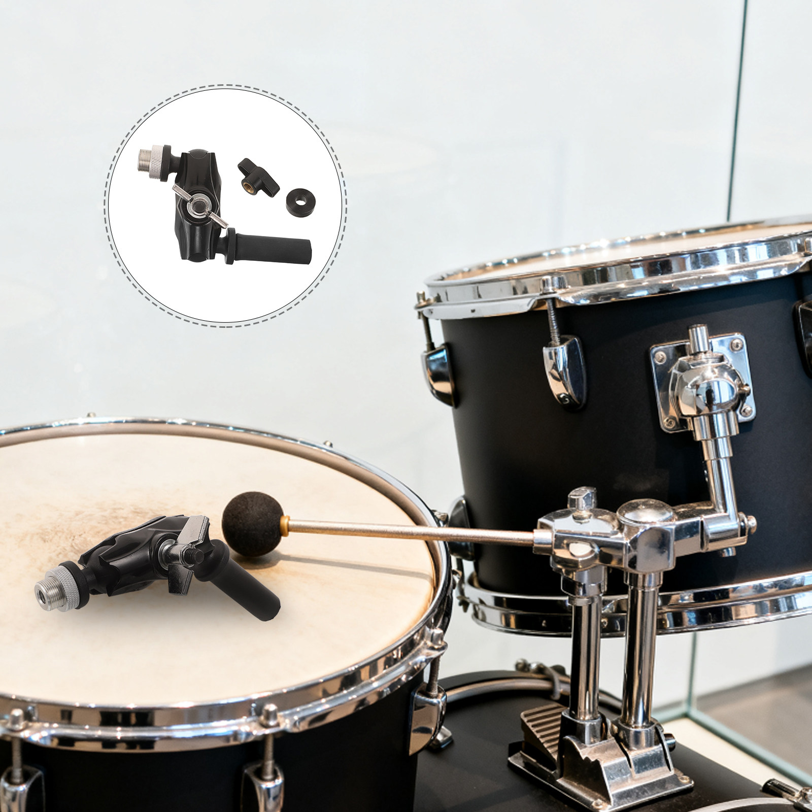 Electronic Drum Rack Stand - Drum Mic Clip Mini Ball Head