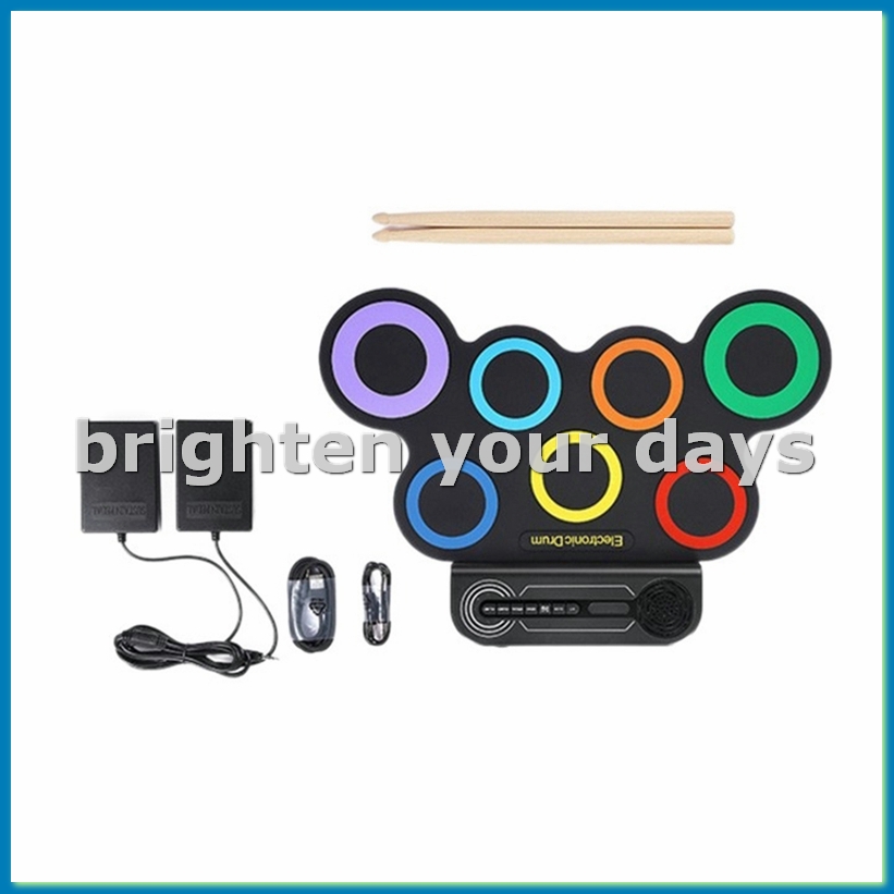 Electronic Drum Set Roll Up - Electric Drum Set Built-in Speaker, Kids