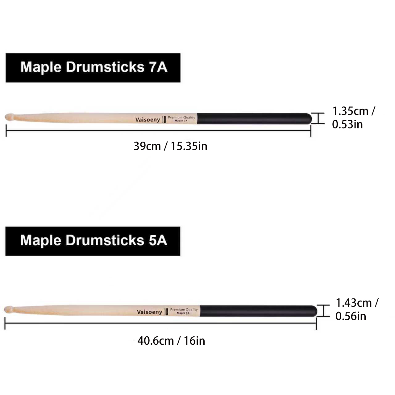 12 Pairs Classic 5A/7A Maple W - Drumsticks 5A Maple ulasan dan harga