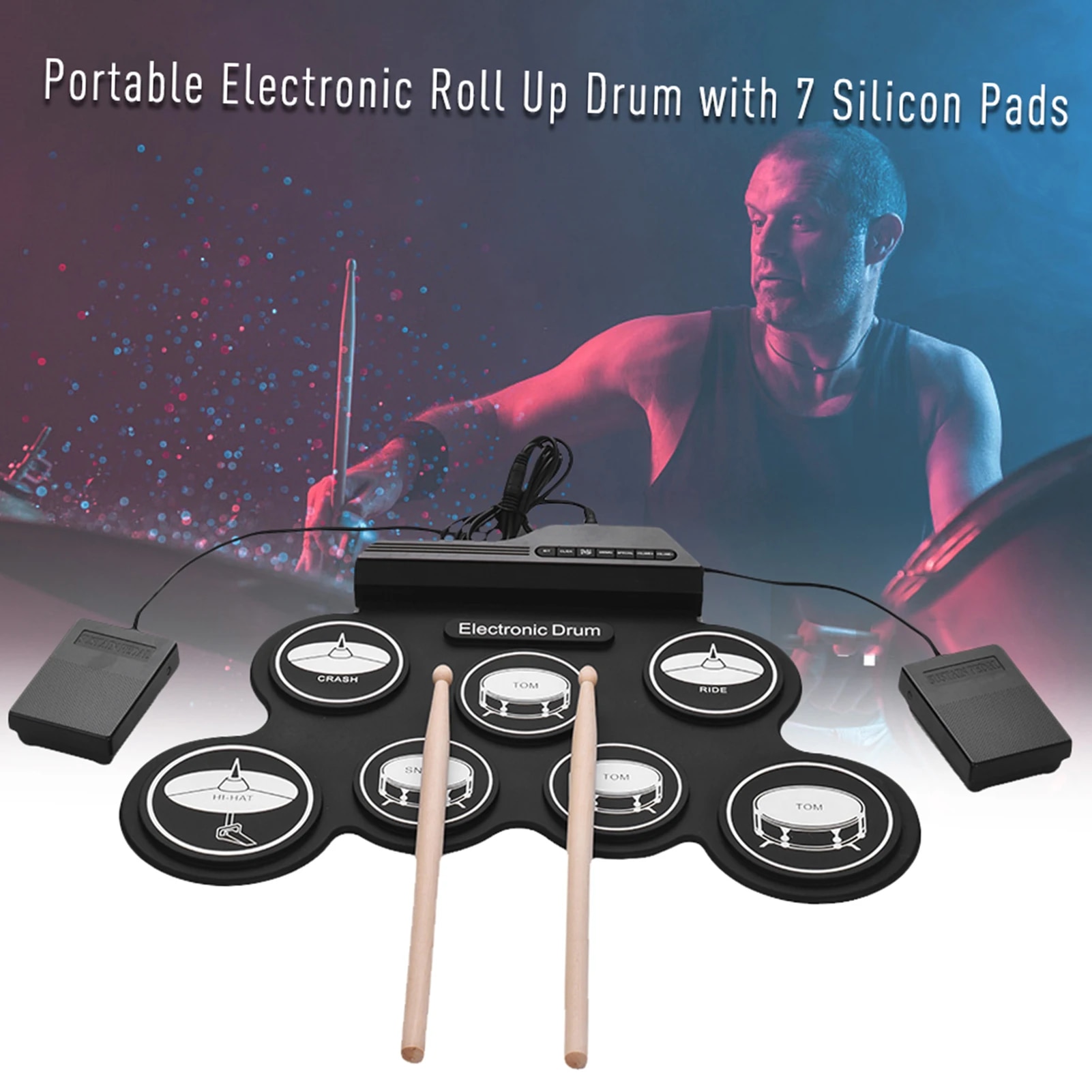 Electronic Drum Set USB Roll-U - Electronic Drum Kit For Kids ulasan dan harga