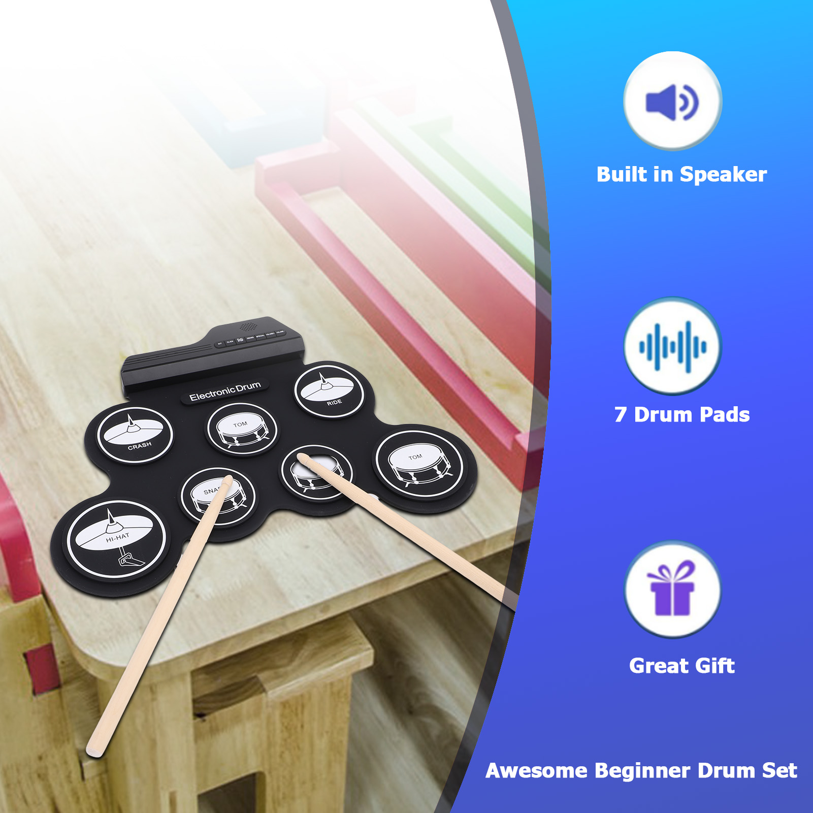 Portable Electronic Drum Roll  - Electronic Drum Set Roll Up ulasan dan harga