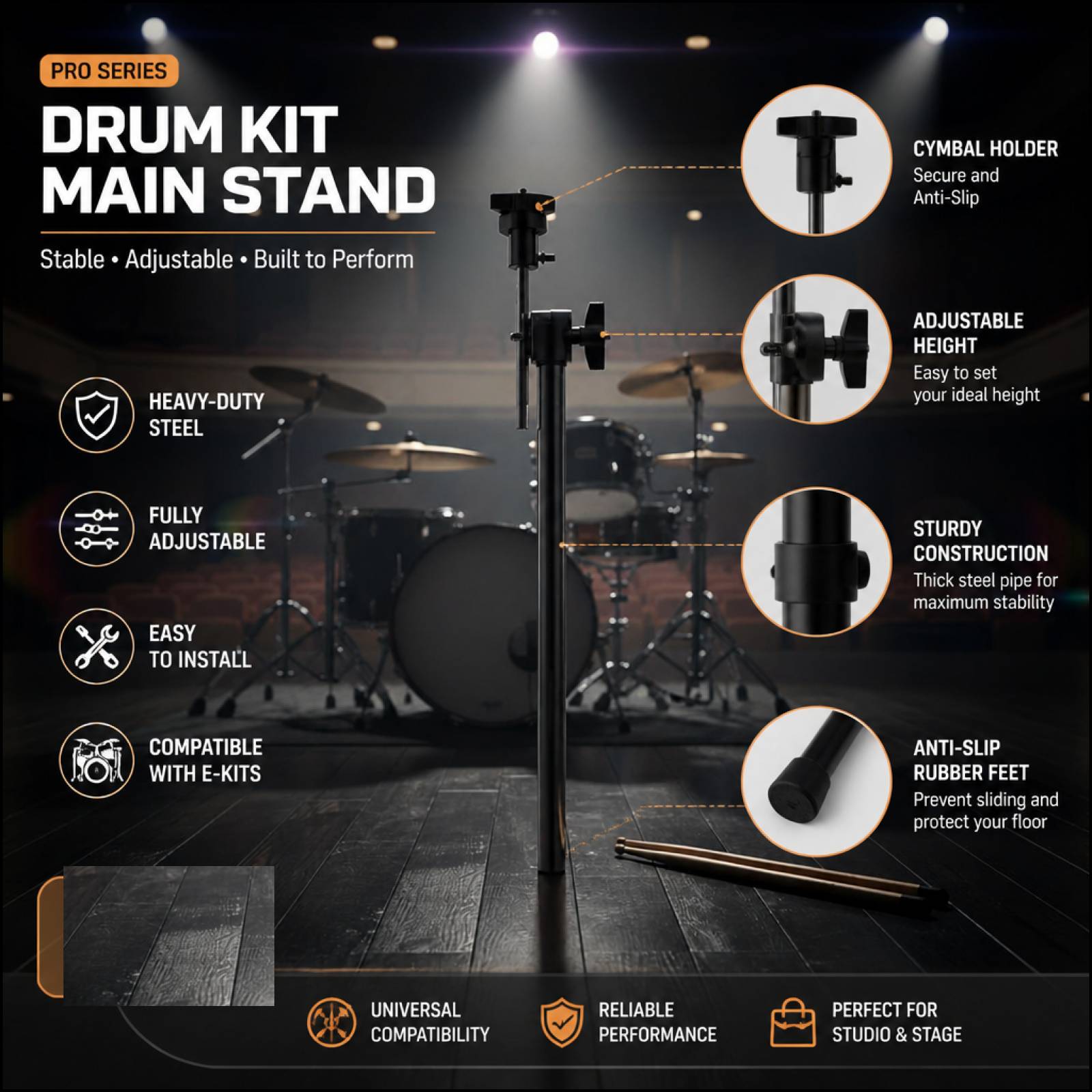 Electronic Drum Stand Alloy Ra - Electronic Drum Rack Stand ulasan dan harga